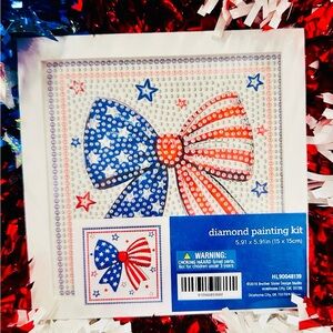 USA Patriotic DIY Diamond Art Paint Hobby Lobby 4th July Flag Craft Ribbon Bow